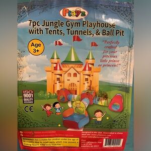 PLAYZ Jungle Gym Playhouse 7PC- Tunnels, Tubes, BallPitt